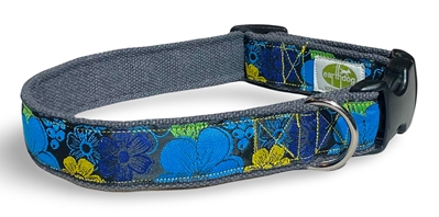 blue hawaii hemp adjustable collar limited release, monthly, hemp collar, hemp, adjustable collar, quick release collar, banana dog collar